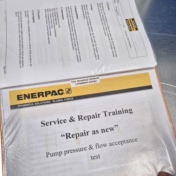 enerpac hand pump acceptance criteria - kryteria sprawdzania silownikow enerpaca
